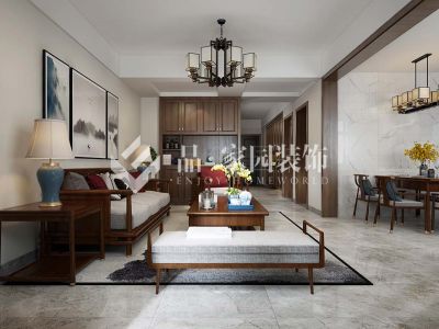 嶍峨古镇新中式风格190平米装修案例