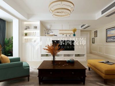 东湖新天地美式风格104平米装修案例