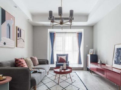 蓝山美树90平二居室现代简约风格装修案例