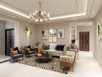 融城昆明湖三居124平现代风格装修案例