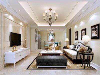 大华公园天下四居133平欧式风格装修案例