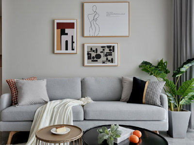 朗基少俊阁109平三居室现代简约风格装修案例