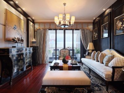 昆明恒大云报华府115平米美式风格三居室装修案例