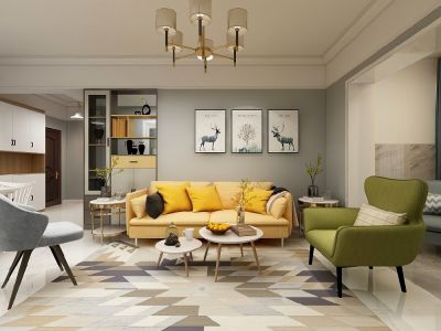 龙湖天璞110平米北欧风格装修案例