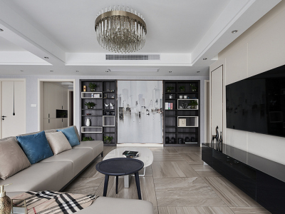 上悦天地三居118平现代风格装修案例