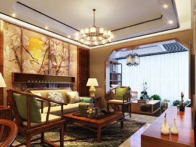 俊发城110平米中式风格装修案例