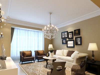 世茂璀璨倾城125平米三居室装修案例