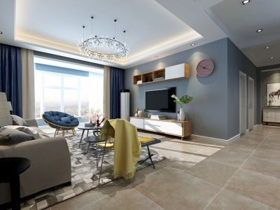 硒水阳光100平米北欧风格三居室装修案例