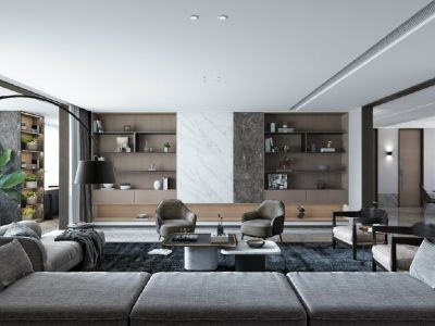 乐得花园128㎡三居室现代简约装修案例