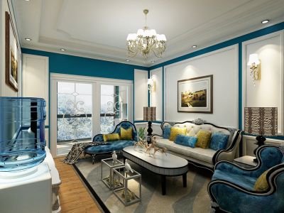 凯旋怡景120平米美式风三室两厅装修案例