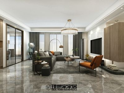 加州1885现代简约风130平米三室两厅装修案例