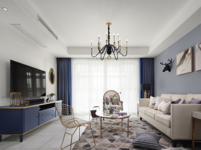 家和逸品苑美式风格126平米三居室装修案例