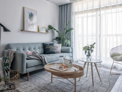 金海广场北欧风格96平米二居室装修案例