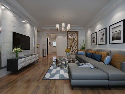 康嘉花园现代风格126平米三居室装修案例