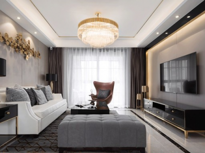 福林花园美式风格126平米三居室装修案例