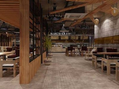 主题咖啡厅简约风格450平米装修案例