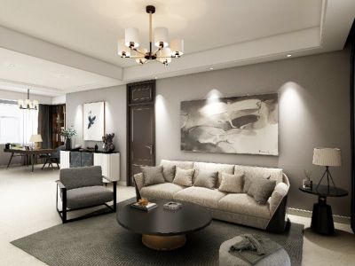 康定里小区117㎡三居室现代简约装修案例