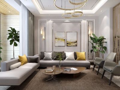 紫金东郡120㎡三居室轻奢风格装修案例