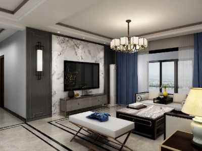 新庄花园120㎡三居室新中式风格装修案例