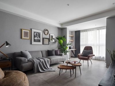 恒大阳光半岛极简风格113平米三居室装修设计案例