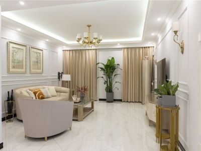 世茂璀璨江山美式轻奢风125平米三室两厅装修案例