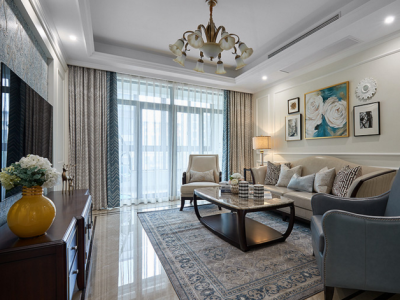 龙湖·瑶海天街美式风格143平米四居室设计案例