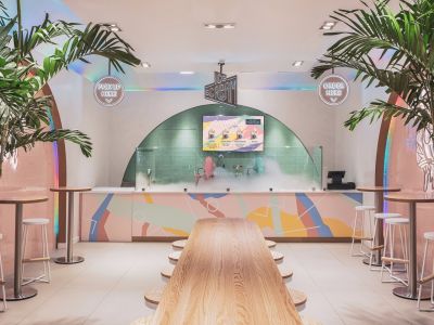 50平米温馨彩虹冰淇淋店装修设计案例