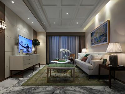 台城花园108㎡三居室现代简约装修案例