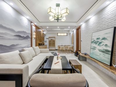 锦绣樾江府现代中式112平米三室两厅装修案例