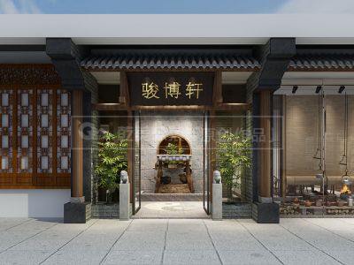 茶叶店新中式风格260平米装修案例