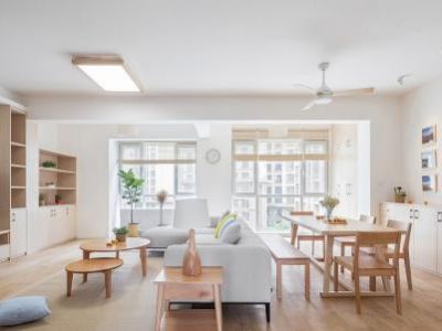 天元广场90平米日式风三居室装修效果图