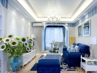 莱茵东郡105㎡地中海风格三居室装修案例