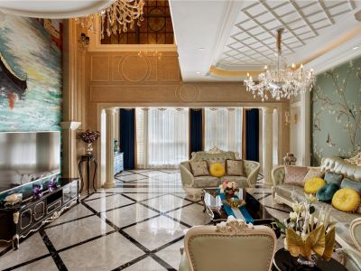 山河水古典欧式289平米别墅装修案例
