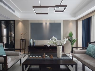 明发阅山悦府现代中式169平米别墅装修案例