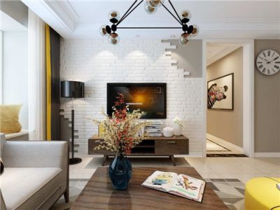 华雅花园北欧风格110平米三居室装修案例