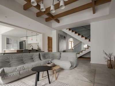 天茂湖三期温莎园极简风格200平米别墅装修案例