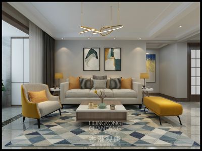 善国盛景现代风格133平米三居室装修案例