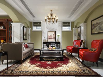 御景湾复古风格248平米别墅装修案例