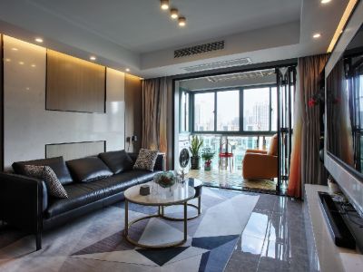 融创·云麓长林简约风格115平米二居室装修案例