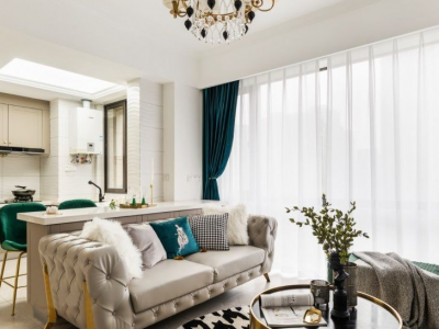 永实·御湖尚城混搭风格97平米二居室装修案例