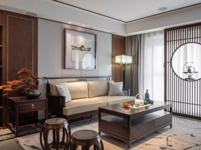 碧桂园·星作新中式风格128平米三居室装修设计案例