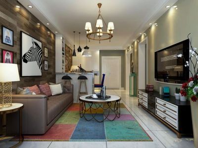 宋都奥体名座85平米三居室现代风格装修案例