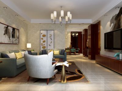 金地名京150平米四居室新中式风格装修案例