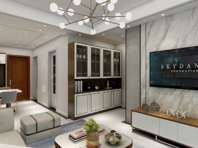 金城丽景78平米现代轻奢二居装修案例