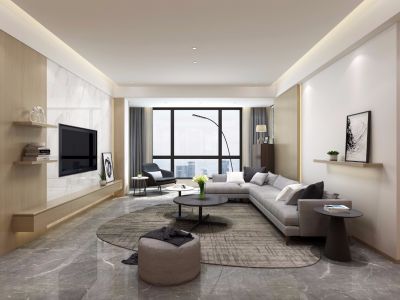 2江山大境简约风格119平米三室两厅装修案例