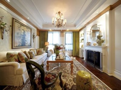 招商雍宁府田园风格121平米三室两厅装修案例