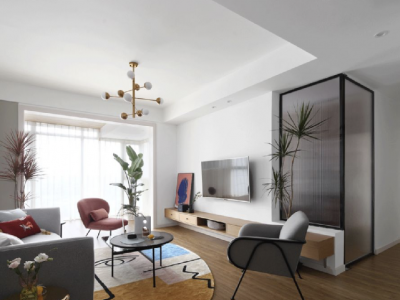 百悦城115平三居室北欧极简风格装修案例