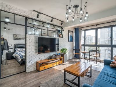 鹭湖宫85平二居室混搭风格装修案例