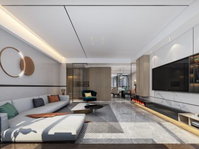 依云花园极简风格140平米四室两厅装修案例