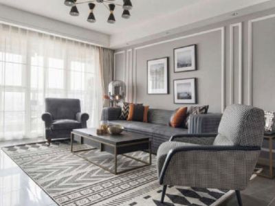 观山湖一号三居133平简欧风格装修案例